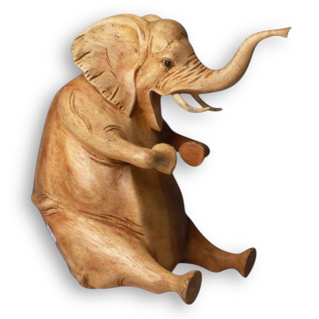 Hand-Carved Wooden Elephant Sculpture | Code 138