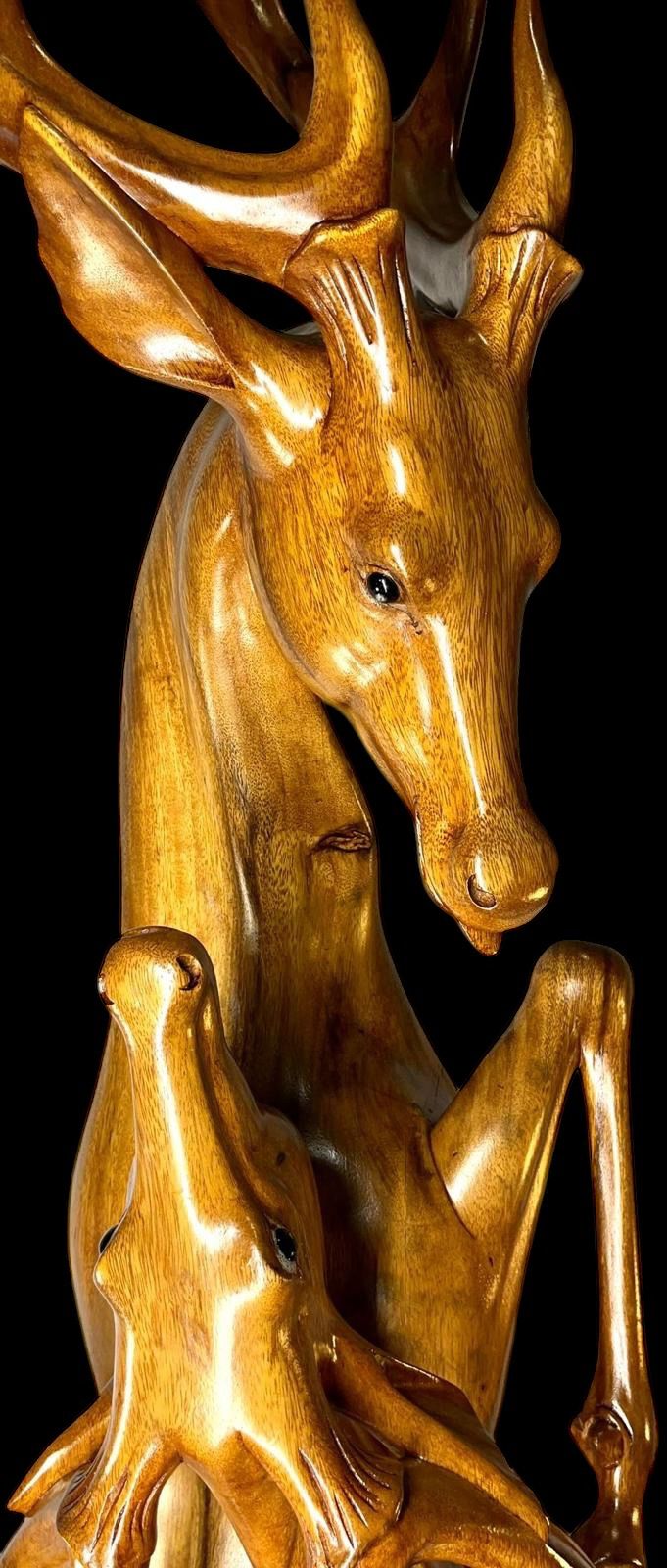 Handcrafted Wooden Antelope Sculpture – Symbol of Grace and Harmony | Code 17