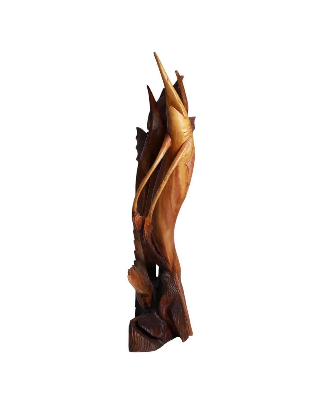 Hand-Carved Wooden Sculpture – Majestic Ocean Encounter |Code 25