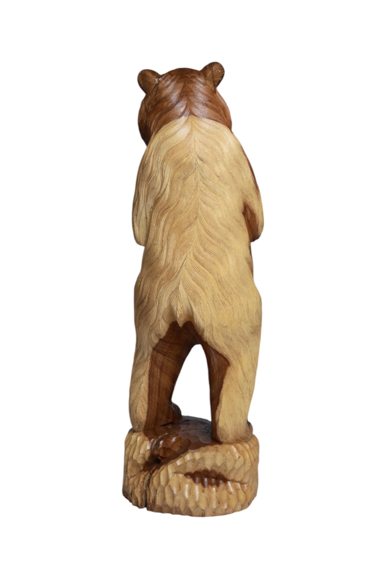 Hand-Carved Wooden Bear Sculpture – Code 44