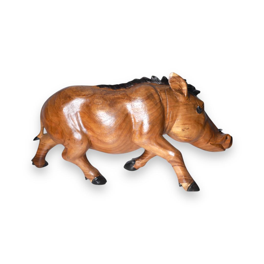 Hand-Carved Wooden Warthog Sculpture | Code 139