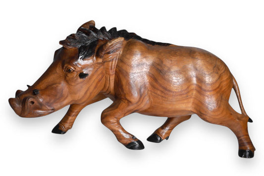 Hand-Carved Wooden Warthog Sculpture | Code 139